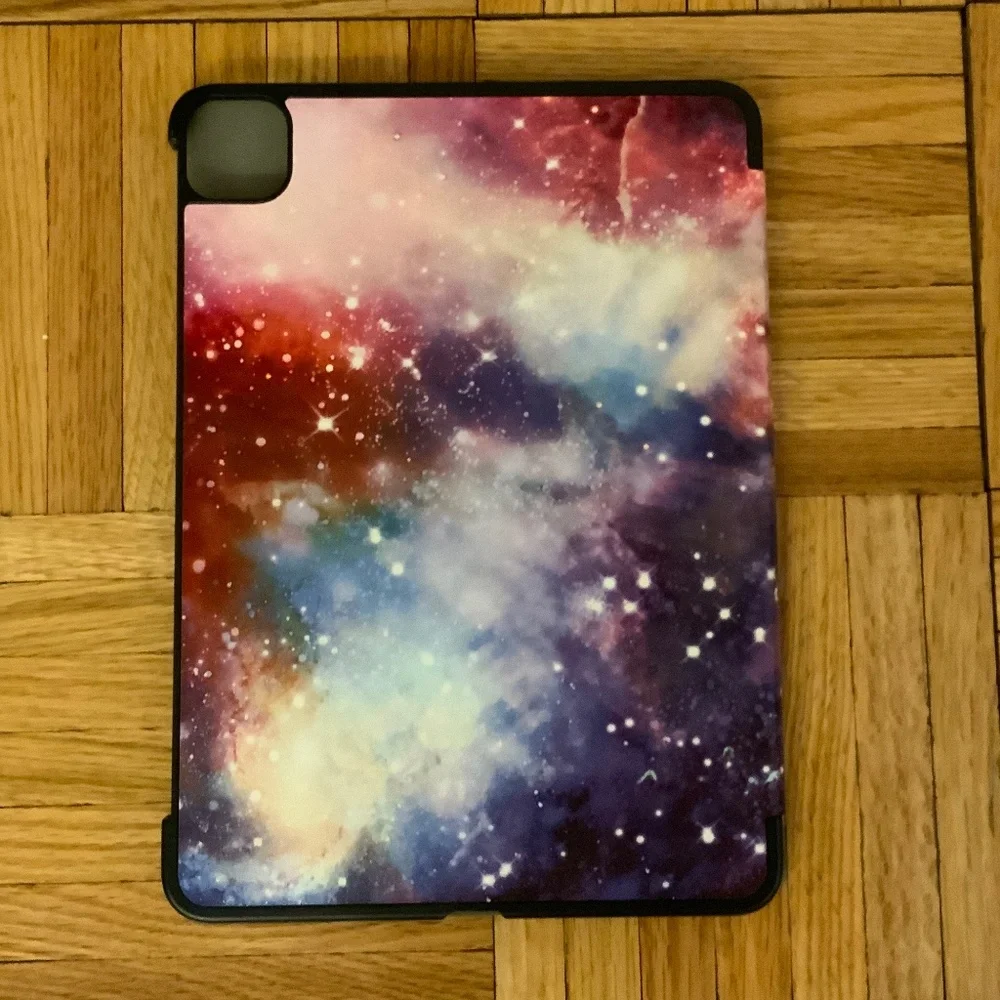 iPad Pro 11 case tablet cover galaxy print colorful stars faux leather stand